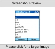 LingvoSoft Dictionary English <-> Turkish for Microsoft Smartphone Screenshot